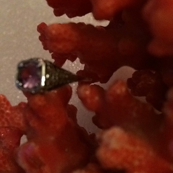 Art Deco 925 amethyst ring - Picture 2 of 7